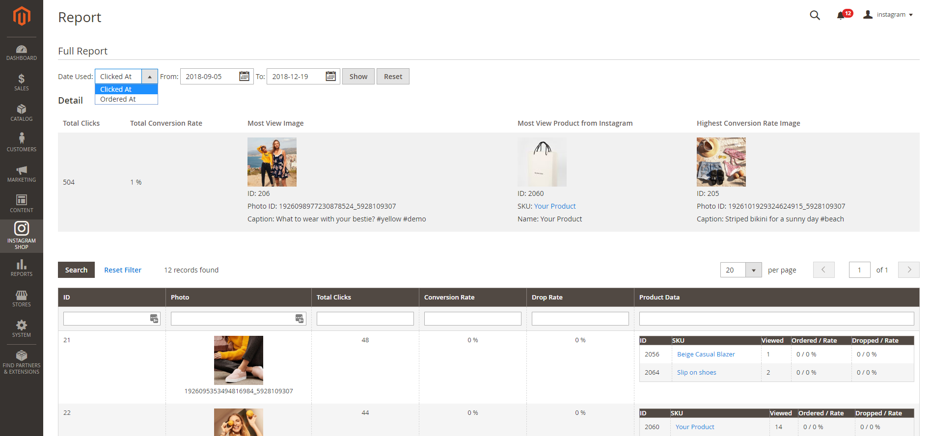 Documentation > 3. Instagram Integration (Plus) User Guide > report.png