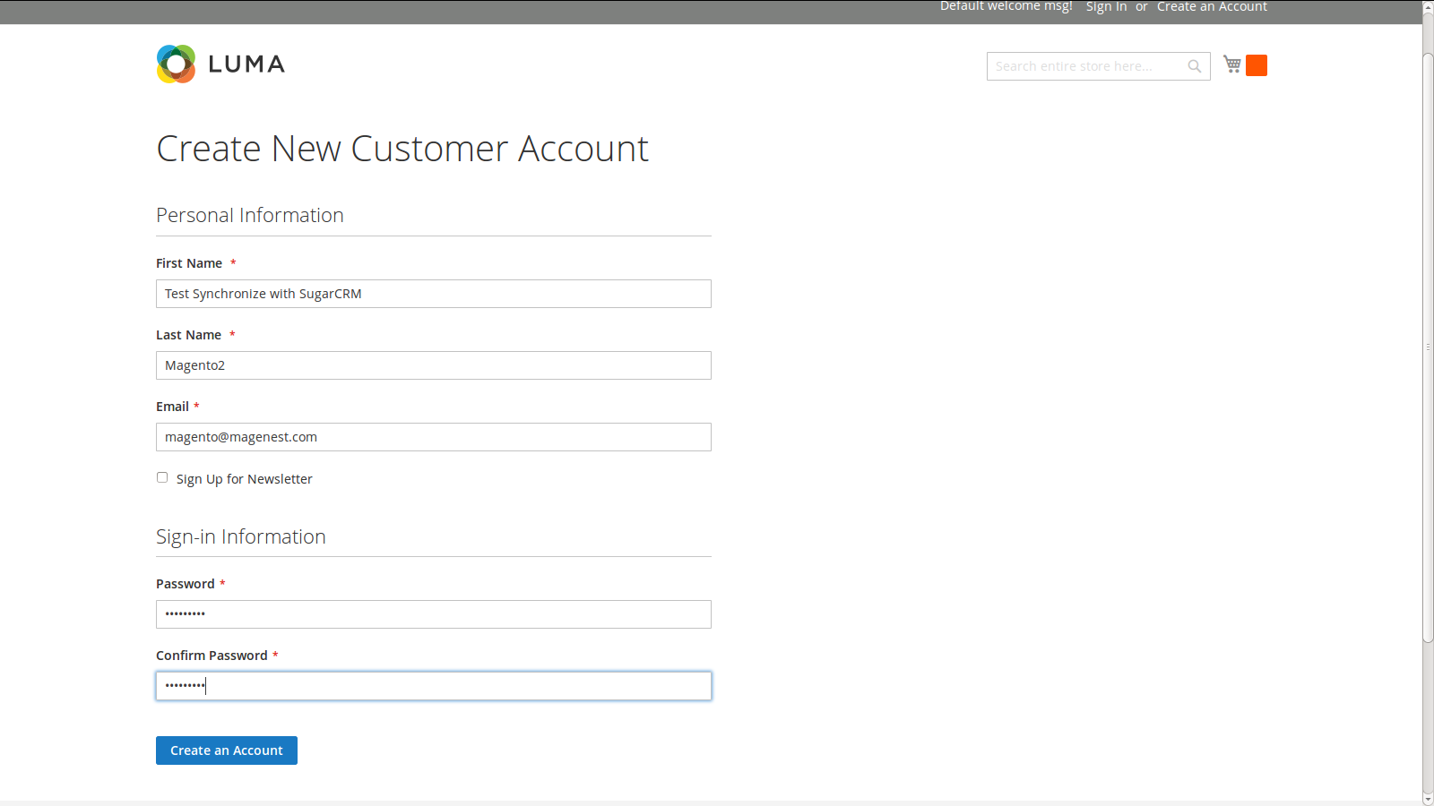 Documentation > 2. Sugar CRM Integration User Guides > newcustomer.png