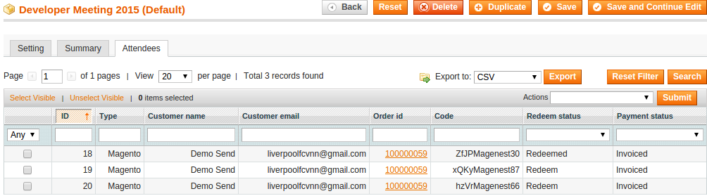 Documentation > Magento Event Tickets > 9.png (attendees list) tickets extension