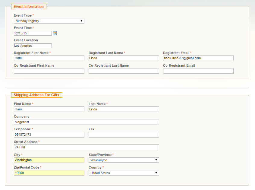 Documentation > Magento Gift Registry > 13.png (create registry ) Magento gift registry extension