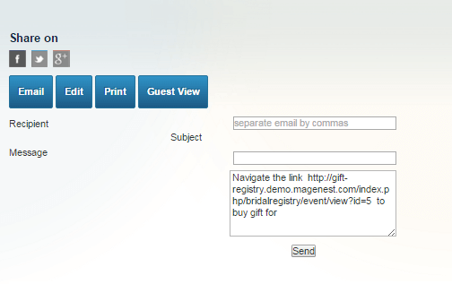 Documentation > Magento Gift Registry > 15.png (share gift registry) Magento gift registry extension