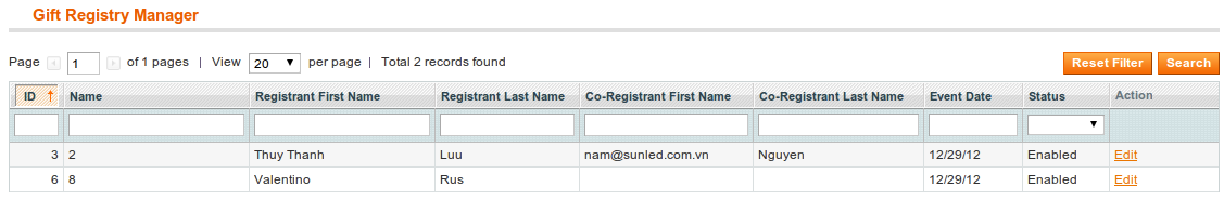 Documentation > Magento Gift Registry > 8.png (gift registry manager) Magento gift registry extension