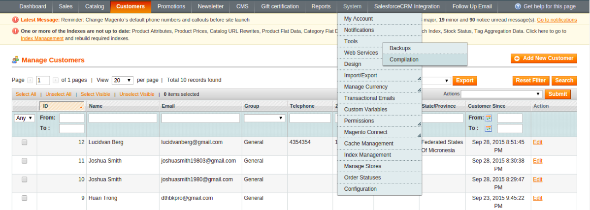 Documentation > Magento Salesforce CRM integration > 1.png (compilation) Magento salesforce CRM integration