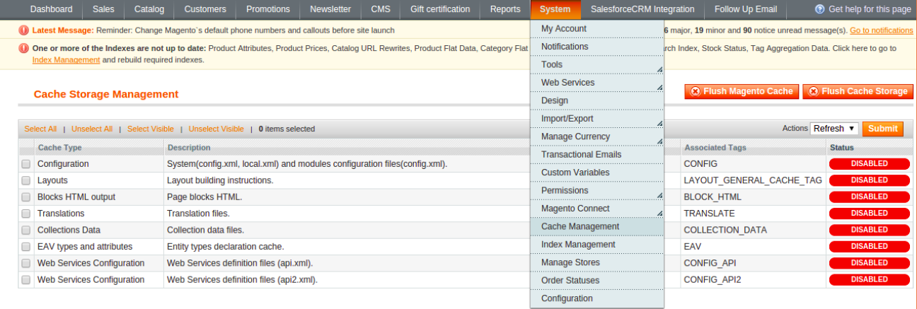 Documentation > Magento Salesforce CRM integration > 2.png (cache management) Magento salesforce CRM integration