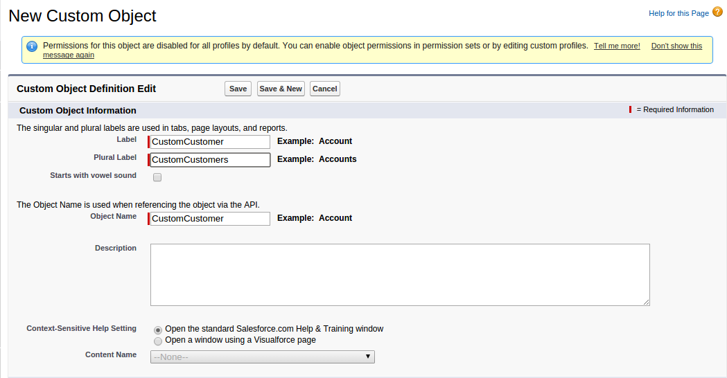 Documentation > 2. Magento Salesforce CRM Integration User Guides > 26.png (new custom object) Magento salesforce CRM integration