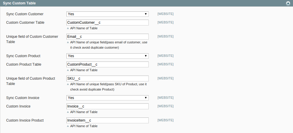 Documentation > 2. Magento Salesforce CRM Integration User Guides > 35.png (sync custom table) Magento salesforce CRM system