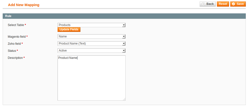 Documentation > 2. Magento Zoho CRM Integration User Guides > 9.png (add new mapping) Magento Zoho CRM module