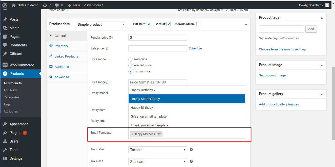 Assign Email template