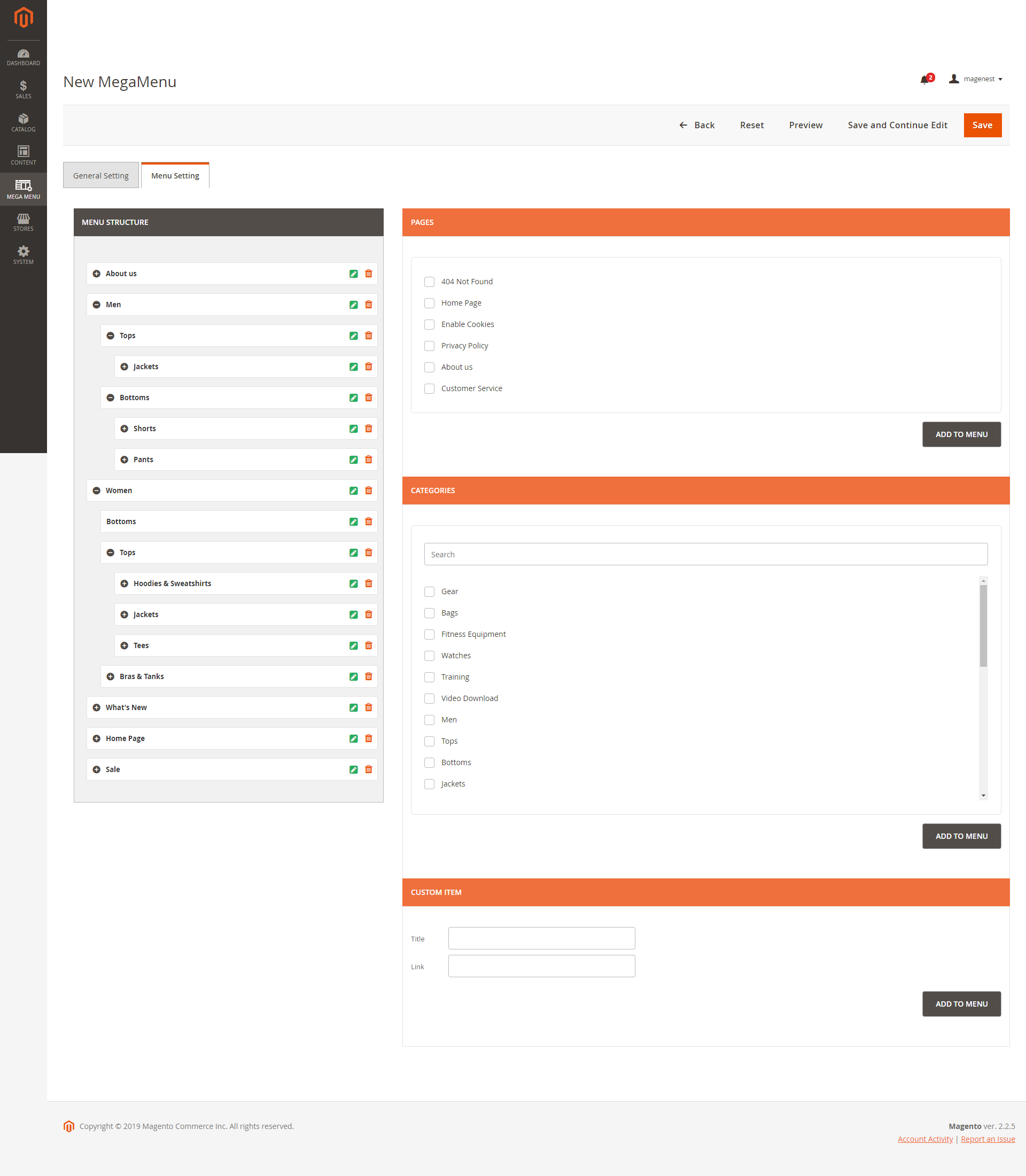Kootoro > Mega menu > New menu.png