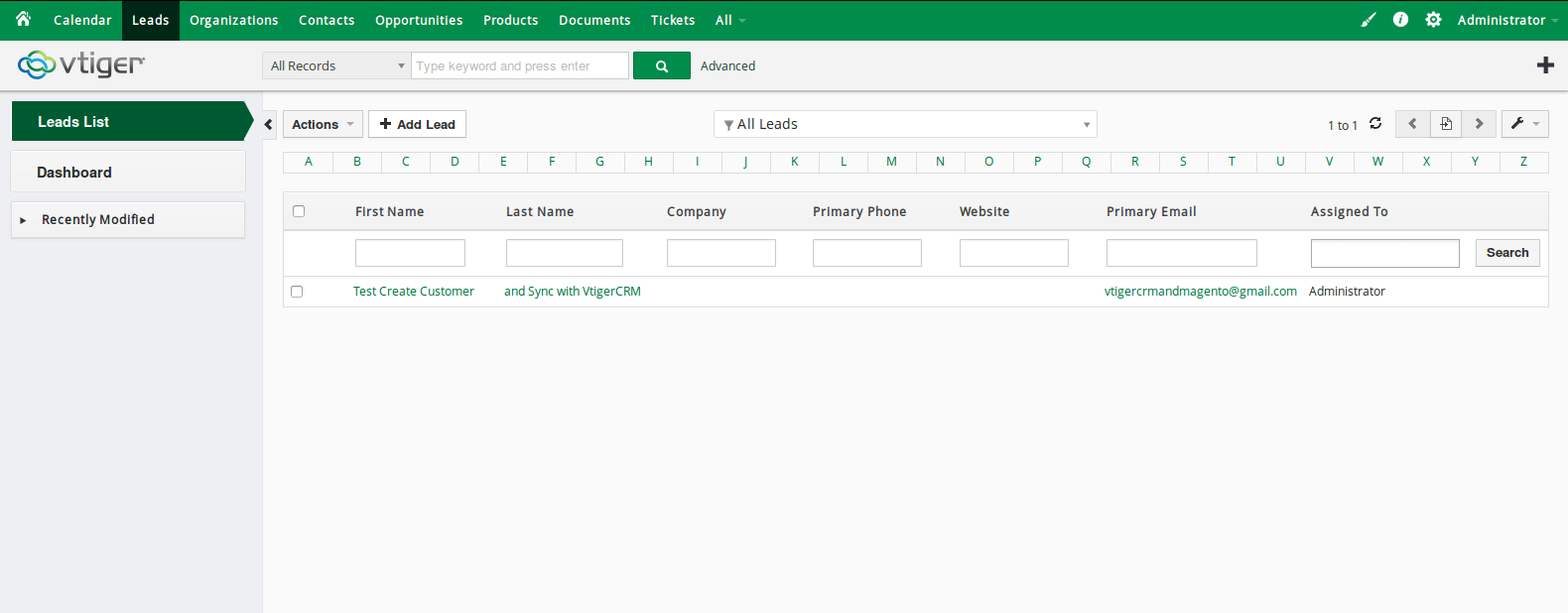 Documentation > Vtiger CRM Integration > 05-sync-lead.png