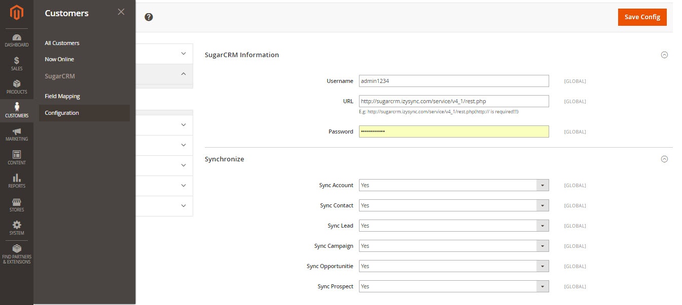 Documentation > Sugar CRM Integration > conf.jpg